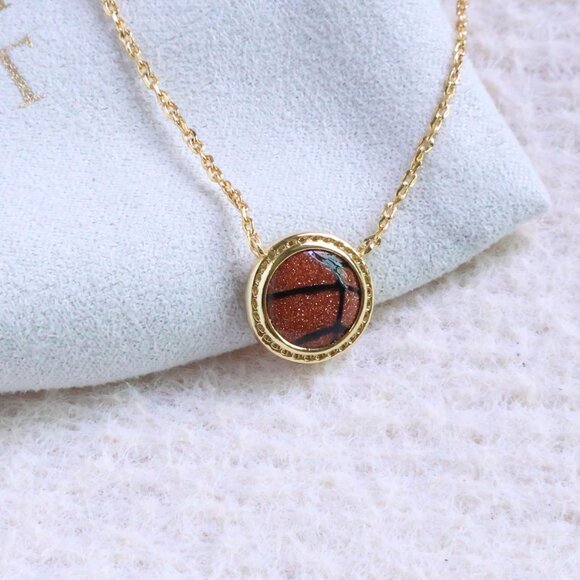 Kendra Scott Gold Orange Goldstone Short Necklace - Basketball - Picture 2 of 2